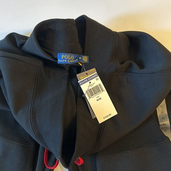 Polo Ralph Lauren Medium Joggers Black White and Red Color Block Sweatpants NWT - Picture 3 of 7